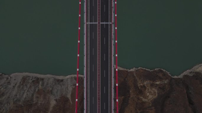 雅西高速泸定大渡河大桥俯视航拍高清素材