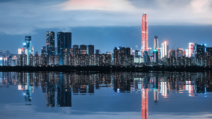 深圳地标平安大厦夜景延时