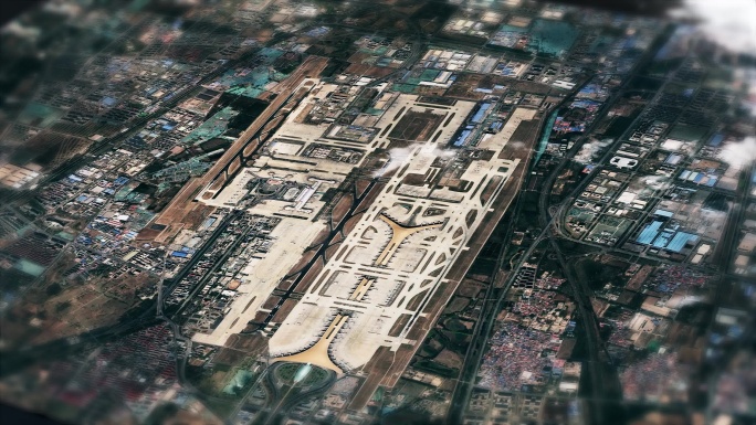 4K北京首都国际机场实景航拍视频素材