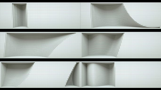 【裸眼3D】白色空间方块挤压艺术裸眼墙体