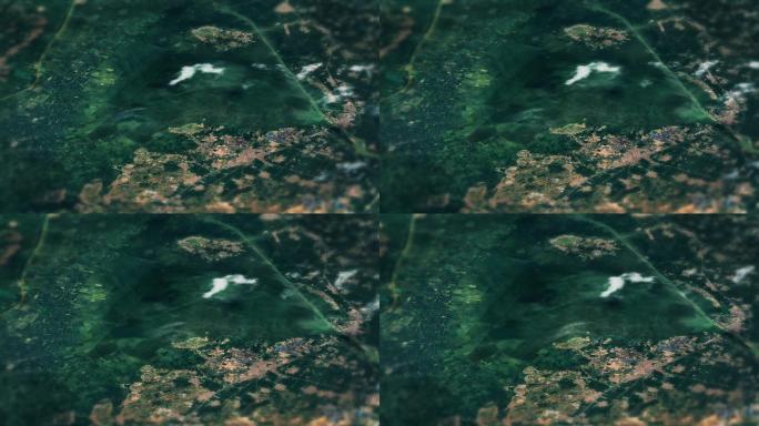4K山东微山湖地图动画视频素材