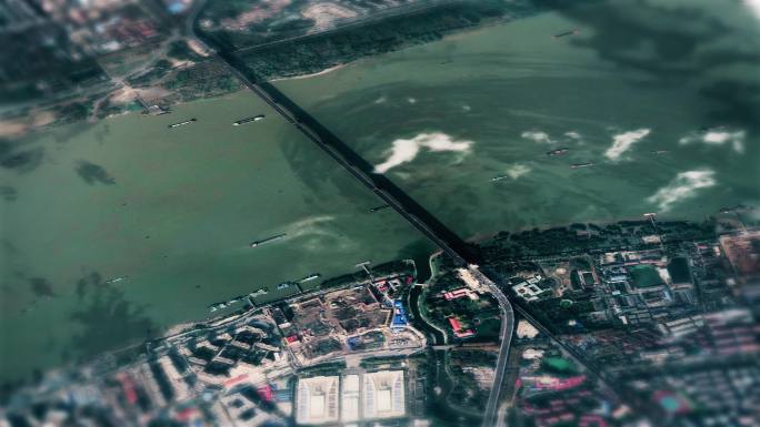 4K南京长江大桥地图实景动画素材