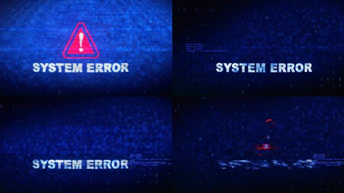 系统错误文本失真效果动画。