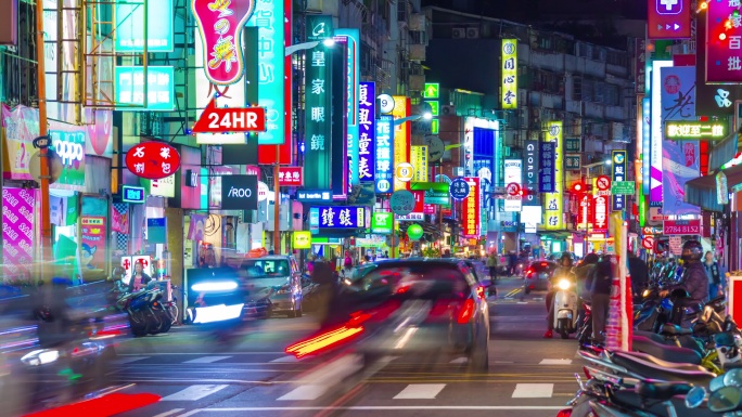 台北市购物交通街全景