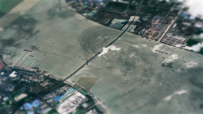 4K苏通大桥地图实景动画素材