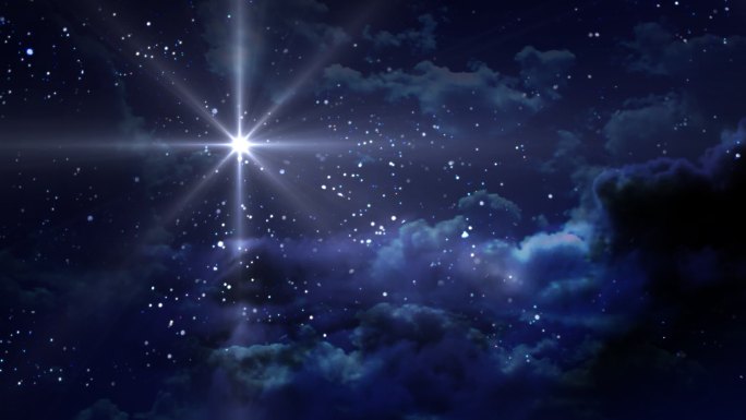 蓝星之夜星空流星夜景视频素材星云光芒