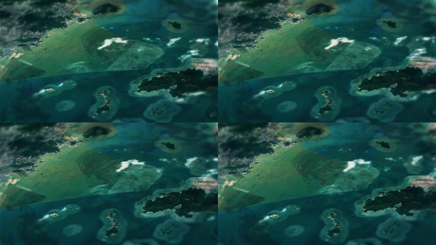 4K港珠澳大桥地图实景动画素材