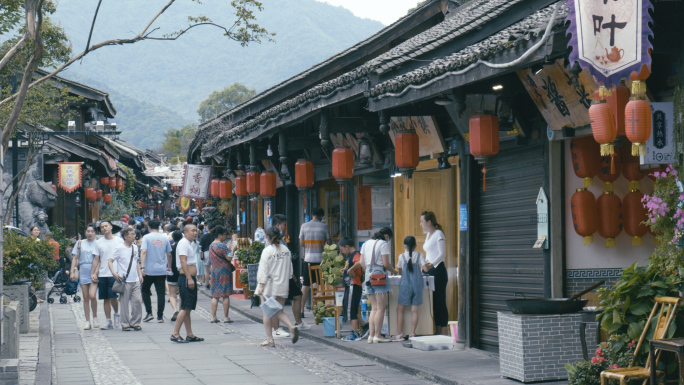 都江堰南桥灌县古城升格素材