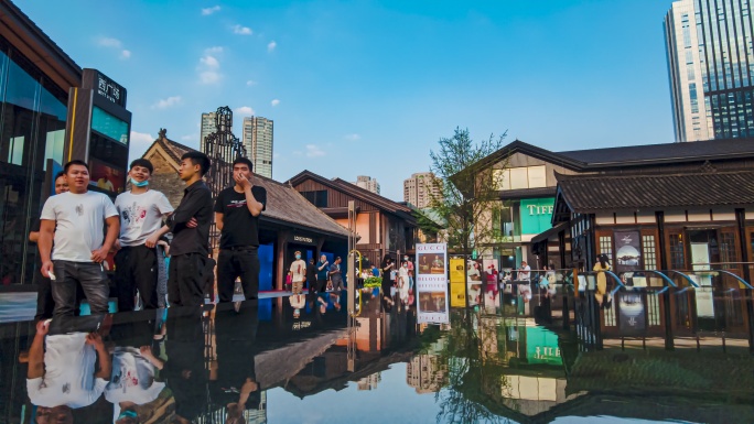 成都延时摄影素材-春熙路太古里-001