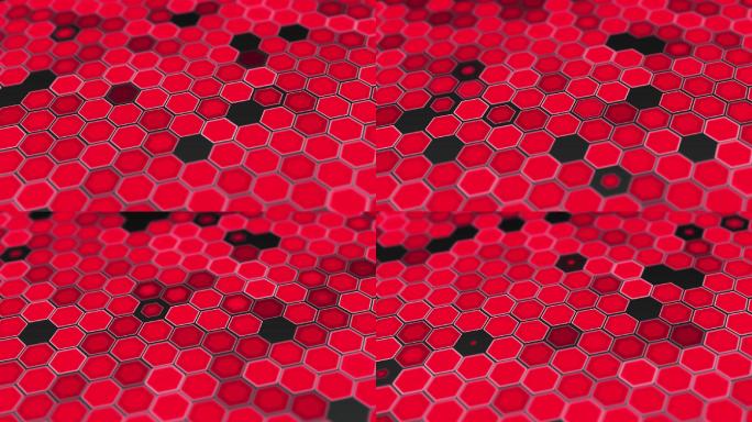 红色蜂巢LED科技背景