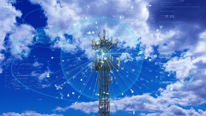 5G基站网络信号发射传输铁塔科技背景