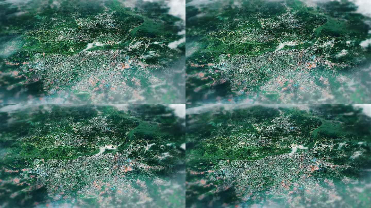 4K哈尔滨主城区地图视频动画素材