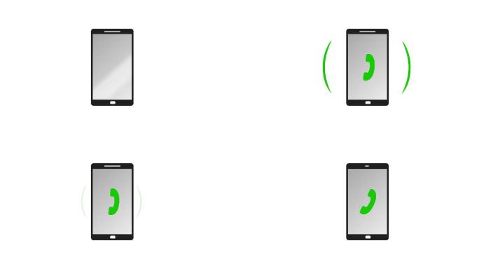 智能手机动画卡通圆形绿色