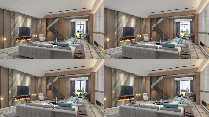 3d动画样板房客厅20DA41