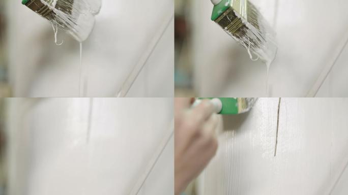 用白漆在刷墙粉刷刷漆涂料