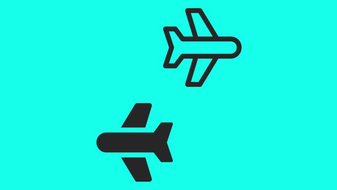 商用飞机图标-矢量动画