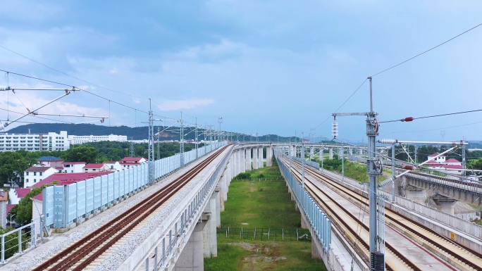 实拍高速铁路大桥