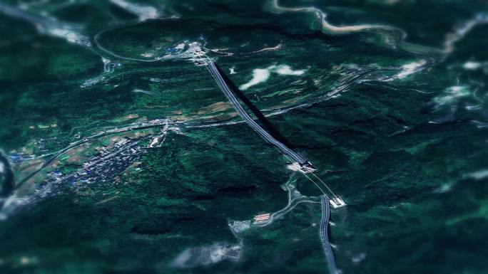 4K湖南矮寨特大悬索桥地图动画素材