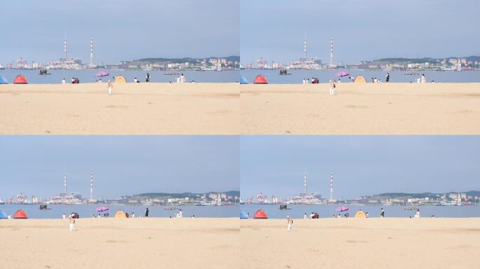 夏日的海边 大海 海边游玩 游客沙滩