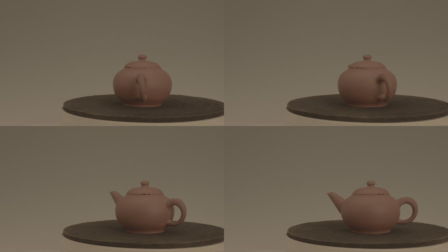 陶瓷瓷器紫砂朱泥茶壶展示