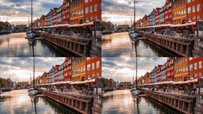丹麦哥本哈根老城，尼哈文码头