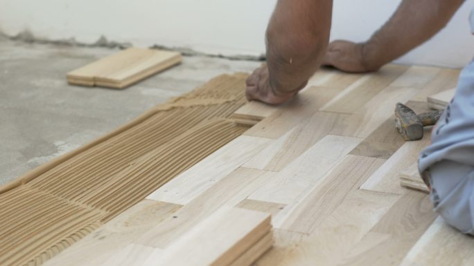 拼花地板安装硬木木板-木材安装