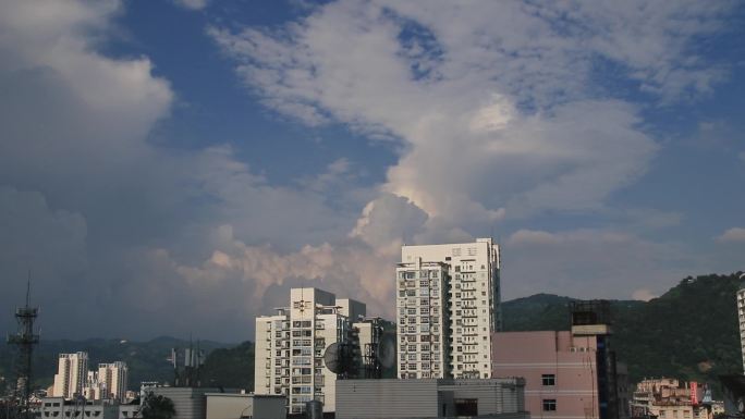 小城市云朵风景延时