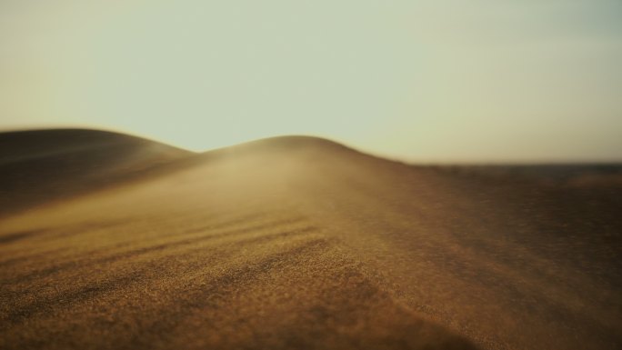 日落时的沙漠夕阳黄昏日落时分沙漠景色