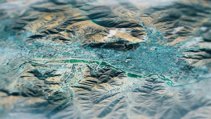 4K拉萨主城区地图视频动画素材