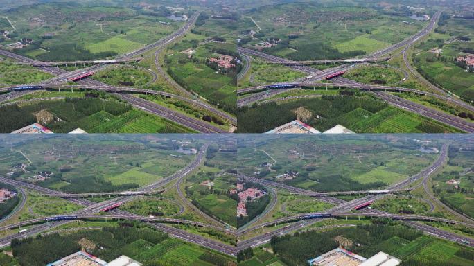 中国高速公路立交桥航拍4K视频