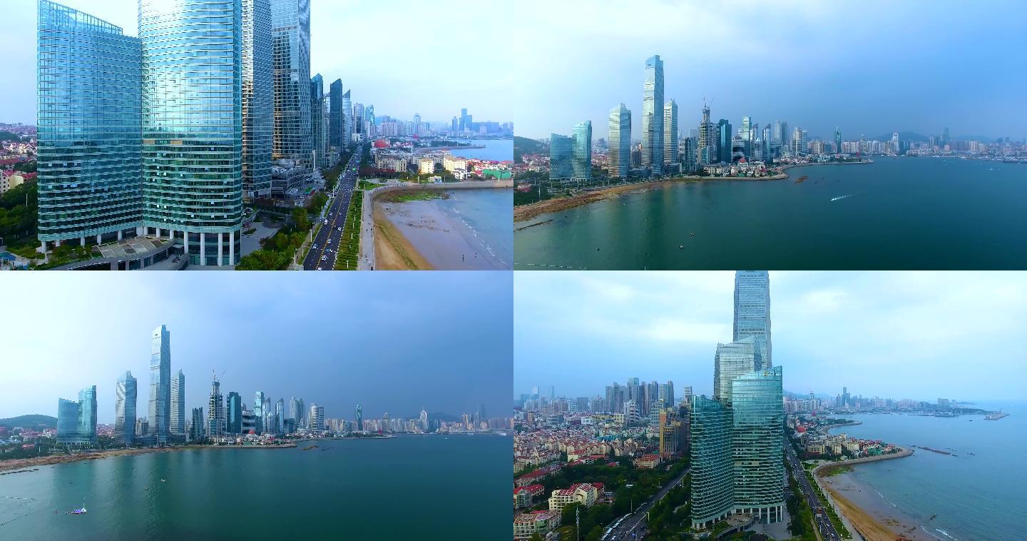 美丽海岸线青岛滨海摩天大楼