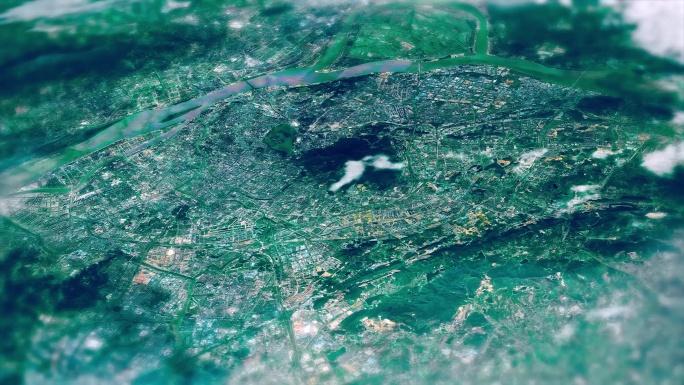 4K南京主城区地图视频动画素材