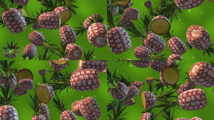 菠萝落地-三维动画