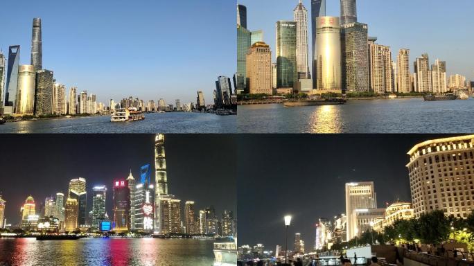 外滩黄浦江上海中心环球金融东方明珠全景