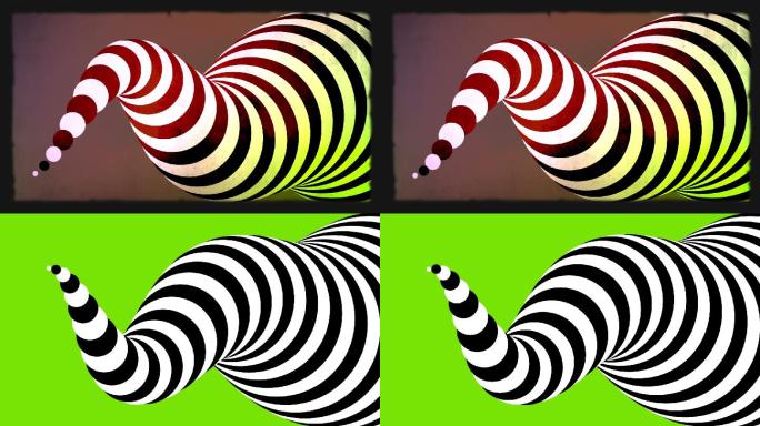 抽象斑马三维形状动画。