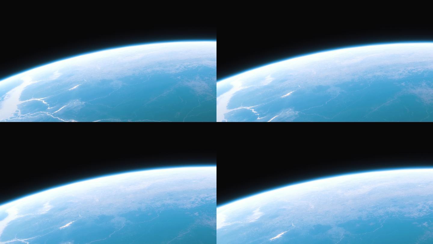 从太空看地球。三维动画
