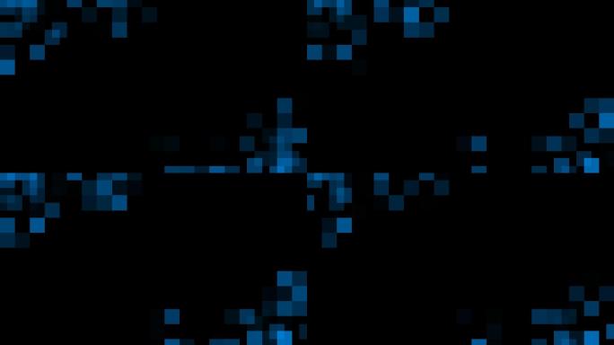 蓝色方块科技元素边框通道蒙版