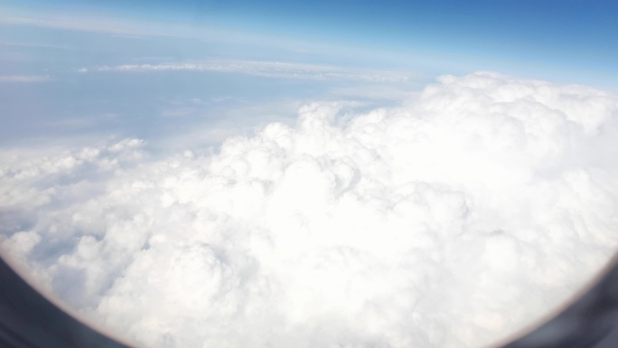 蓝天 白云 云海云雾天空高空飞机云层