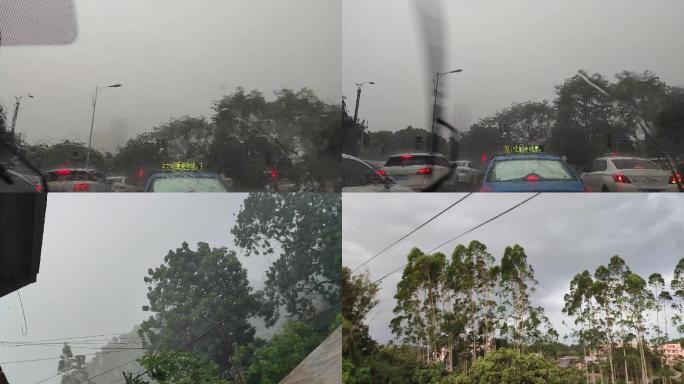 城市、乡下雨景