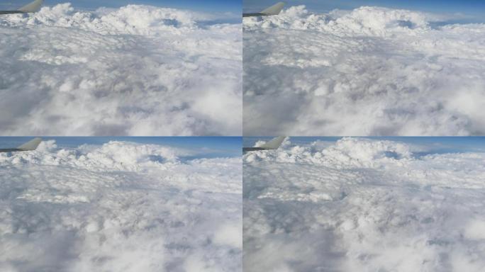 蓝天白云航拍云雾天空高空   飞机