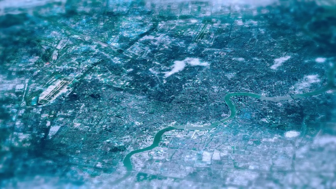 4K上海主城区地图视频动画素材