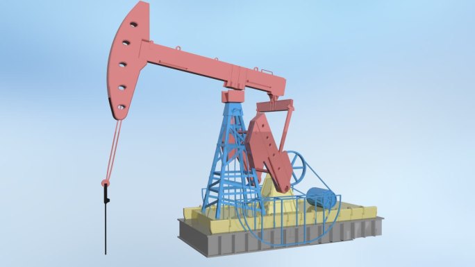 磕头机 石油探井 开采石油 三维模型
