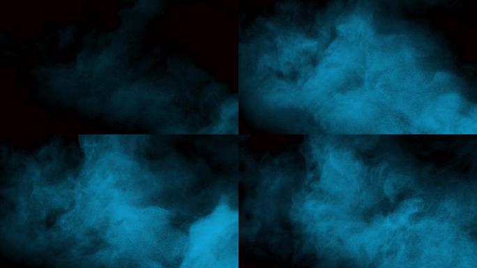 4K蓝色粒子烟雾神秘背景