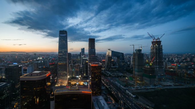 夜间北京市中心动画图片