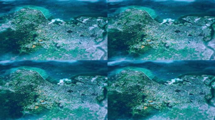4K海口主城区地图视频动画素材