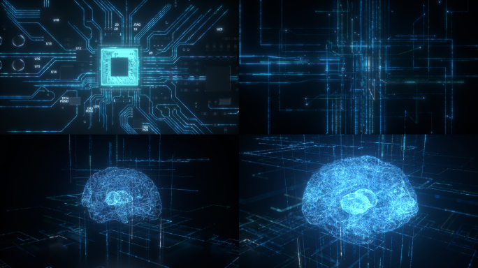 服务器大脑AI人工智能科技片头_视频素材