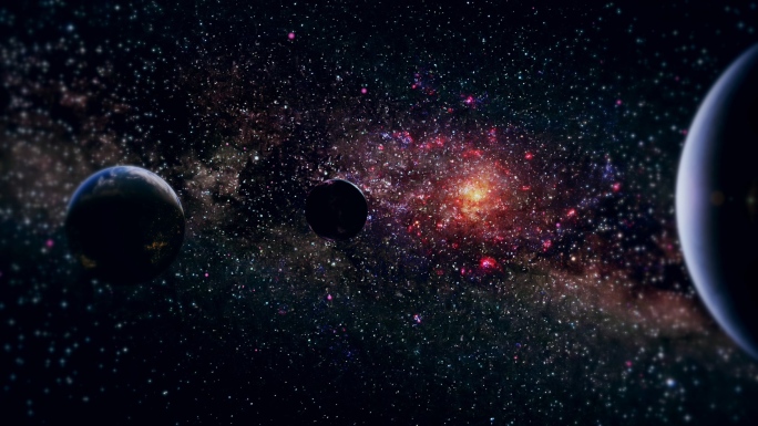 【4K宇宙】星际科幻星球缓动星云星系星河