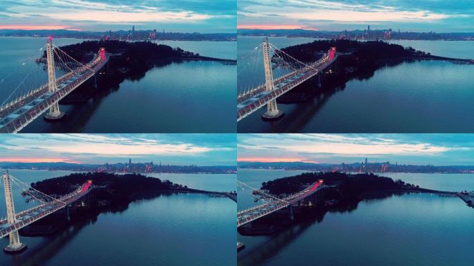 海湾大桥和旧金山天际线