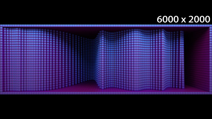 【裸眼3D】赛博朋克方块矩阵未来波形空间