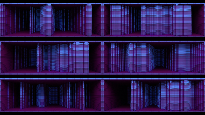 【裸眼3D】赛博朋克方块矩阵未来波形空间